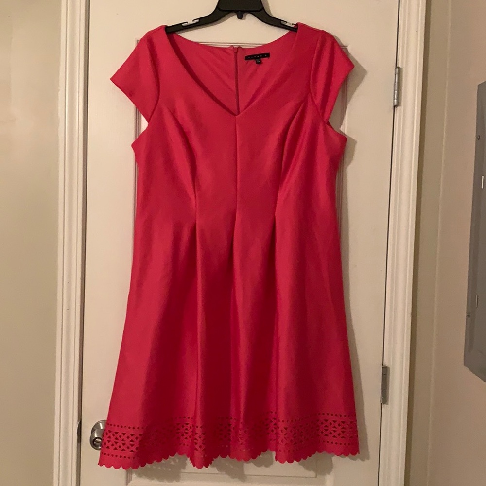 Hot Pink Cap Sleeved Dress
